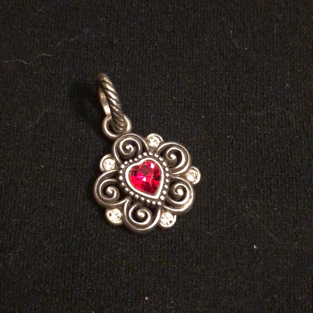 Brighton Charm- heart with July Birthstone